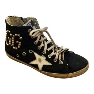 Golden Goose Studded High Rise Canvas Shoes